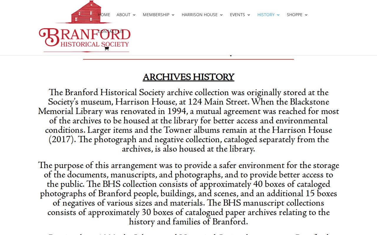 Branford city directory archive access through the Historical Society