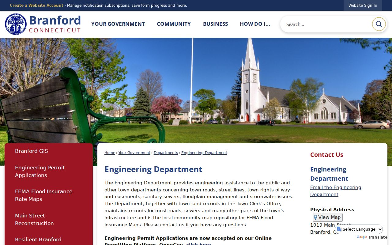 Branford street directory Engineering records for road and easement address research