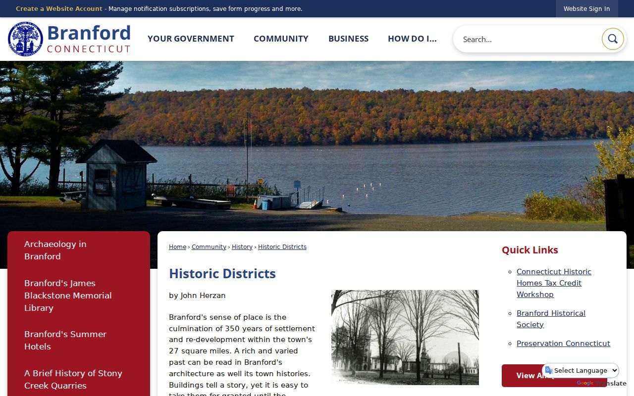 Branford ZIP code directory historic district context